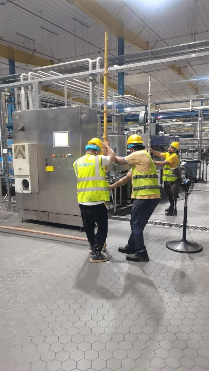 Breeze technicians installing ductwork on site